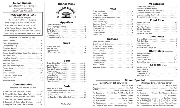 Golden Gate Restaurant - Anchorage, AK menu_pic
