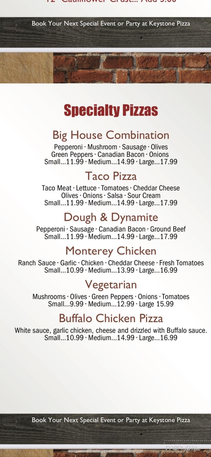 Keystone Pizza - Payette, ID menu_pic