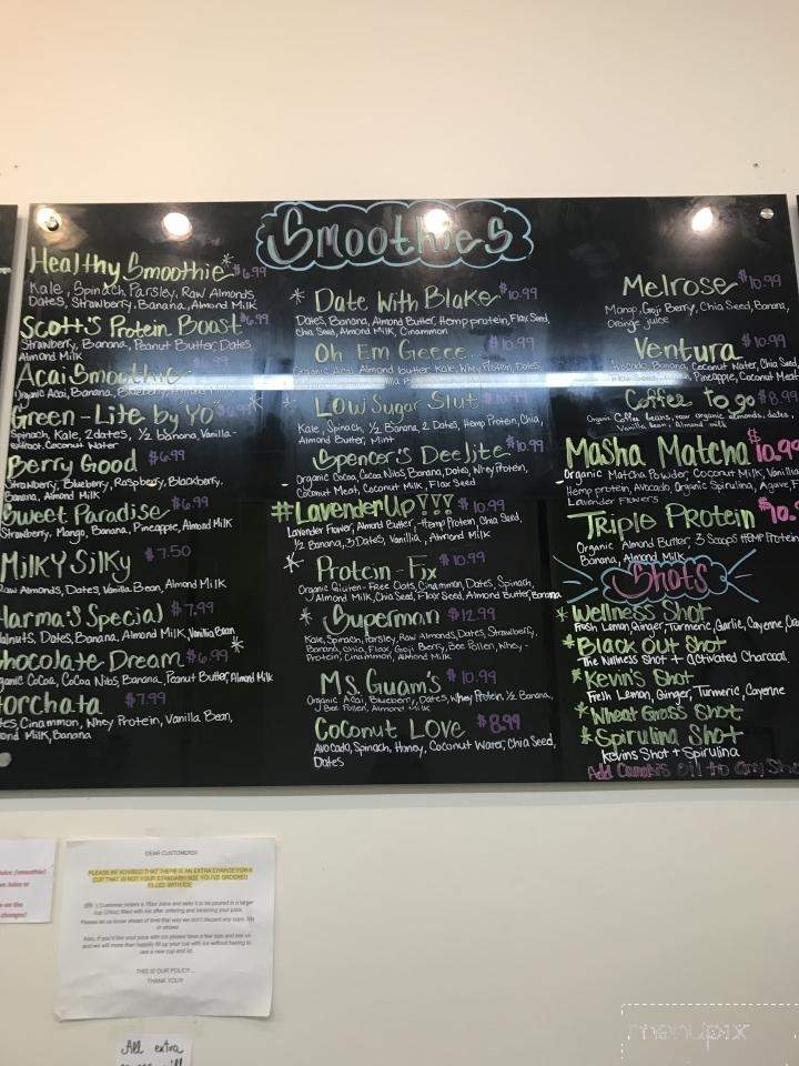Royalty Juice Bar & Cafe - Studio City, CA menu_pic