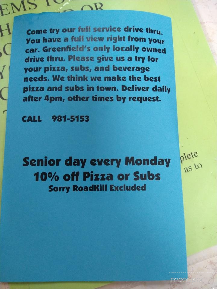 Cruz Thru - Greenfield, OH menu_pic