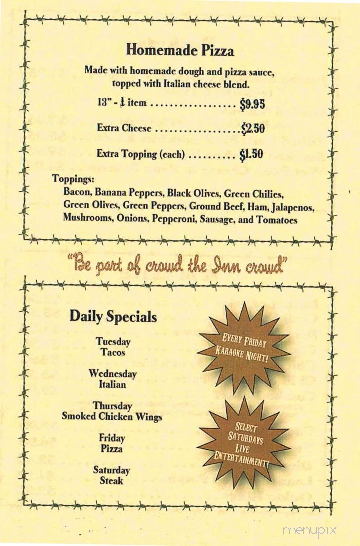 Pioneer Inn Bar and Grill - Perrysburg, OH menu_pic