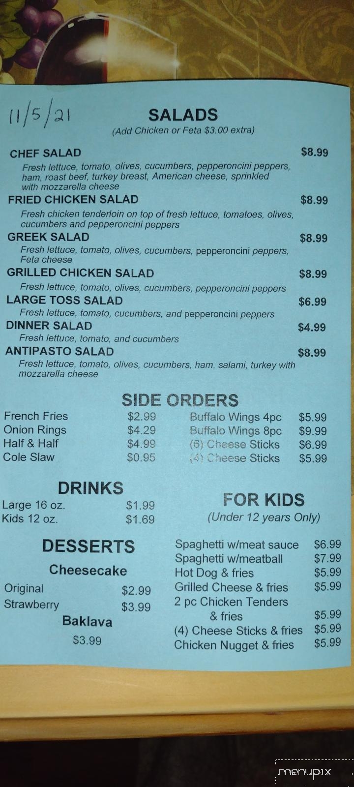Stefanos - Liberty, SC menu_pic