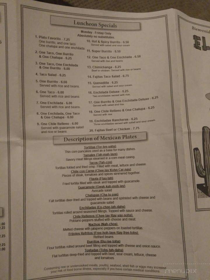 El Ranchito Mexican Grill - Crystal River, FL menu_pic