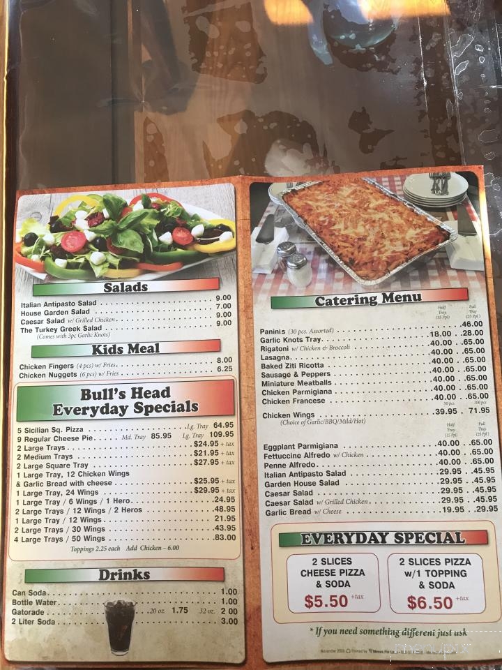Bull's Head Pizza - Scranton, PA menu_pic