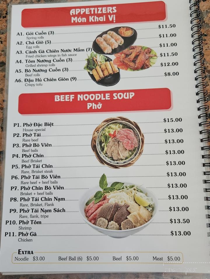 Pho Yen - El Monte, CA menu_pic