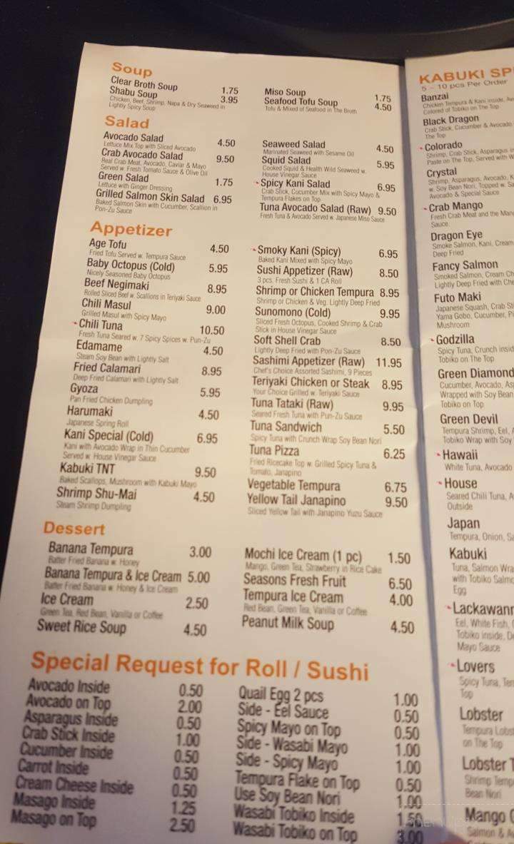 Kabuki Japansese - Peckville, PA menu_pic