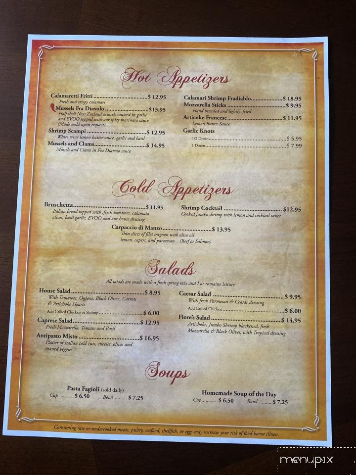 Fiore's Pizzeria - Ocala, FL menu_pic