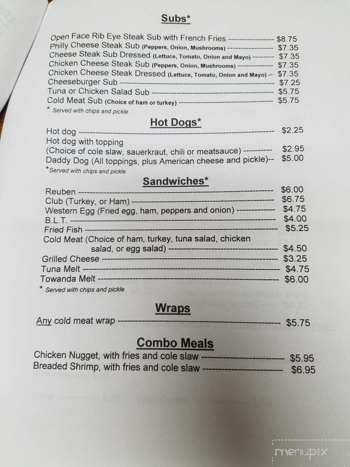 Suky's Diner - Towanda, PA menu_pic