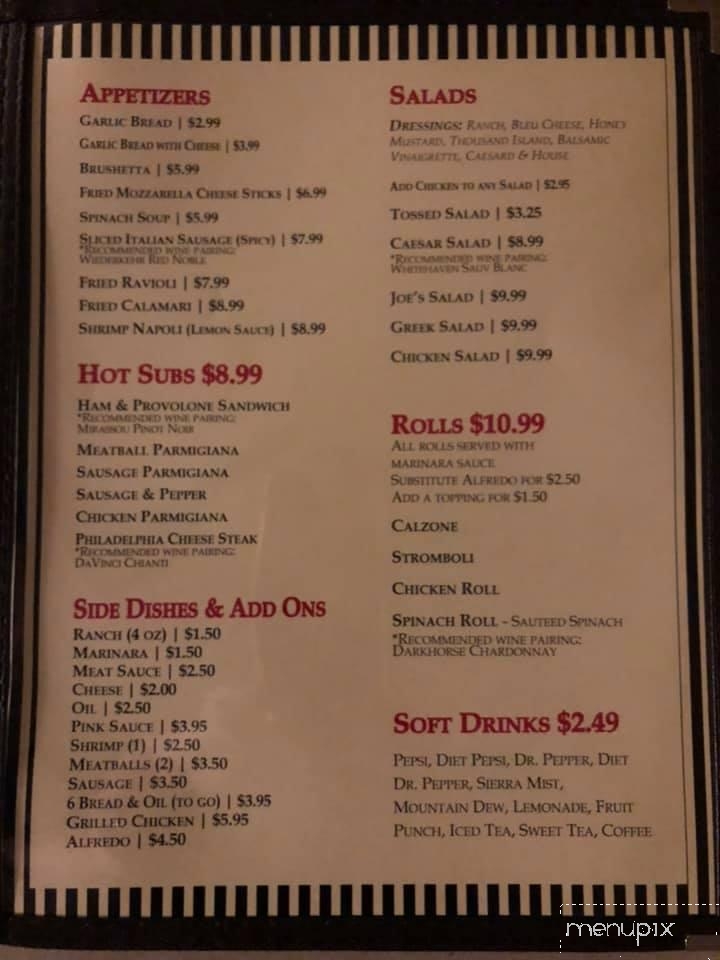 Joe's Pizza & Pasta Italian Grill - Fort Smith, AR menu_pic