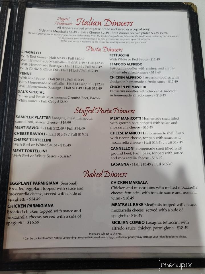 Angela's Italian Restaurant - Sparta, MI menu_pic