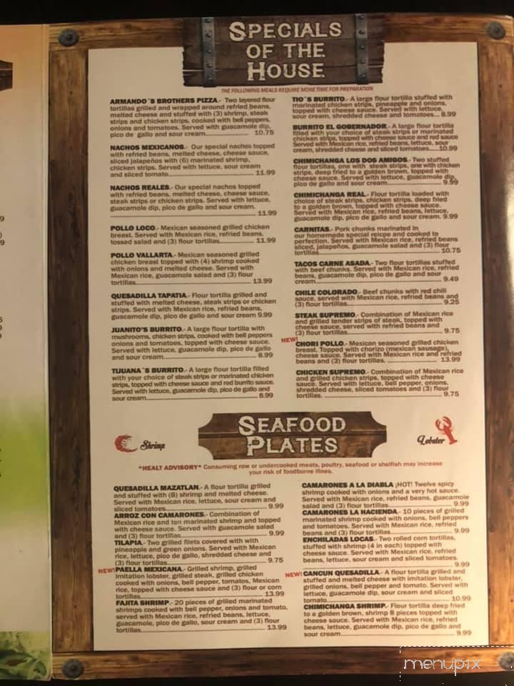 El Caballo Blanco Mexican - Connersville, IN menu_pic