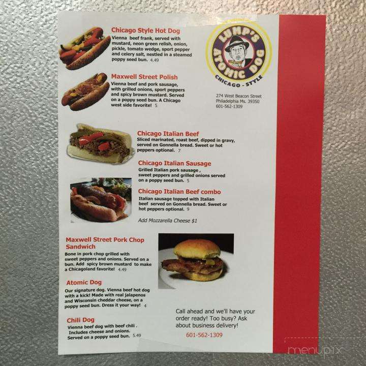 Lump's Atomic Dog - Philadelphia, MS menu_pic