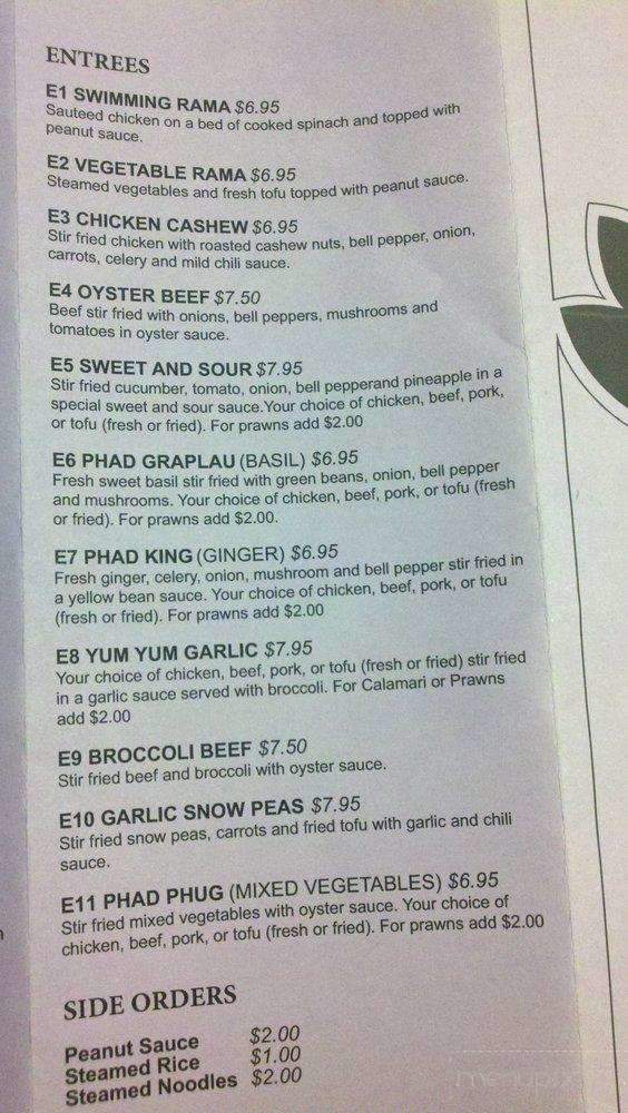Yum Yum Thai - Shoreline, WA menu_pic