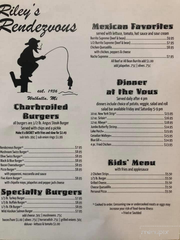 Riley's Rendezvous Grille & Tavern - Walhalla, MI menu_pic