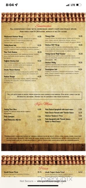 Vinny's Italian Grill & Pizzeria - Hillsborough, NC menu_pic