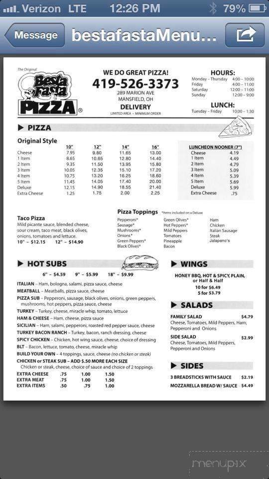 Besta Fasta Pizza - Mansfield, OH