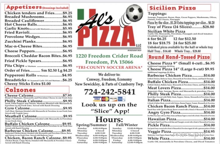 Al's Pizza Economy - Freedom, PA menu_pic