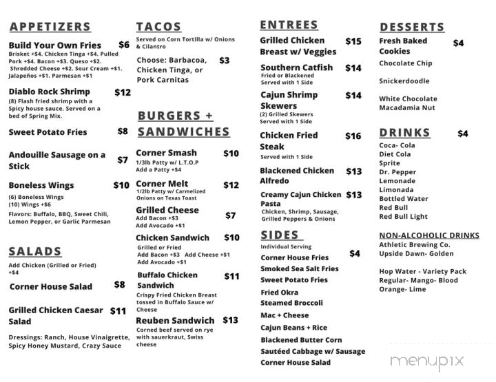 Corner Bar + Kitchen - Frisco, TX menu_pic
