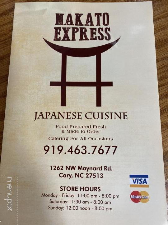 Nakato Express - Cary, NC menu_pic