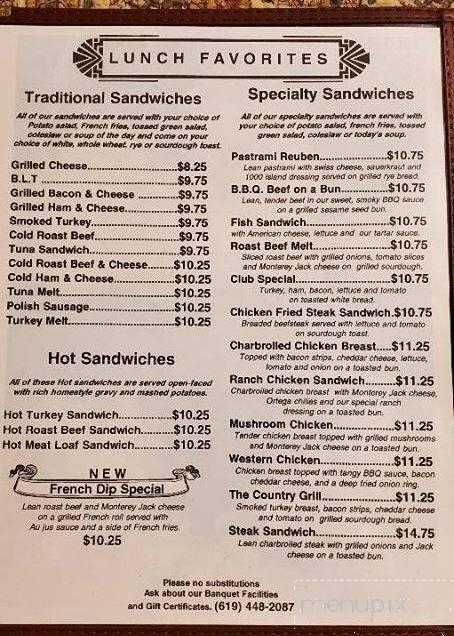 Ranch House Restaurant - Santee, CA menu_pic