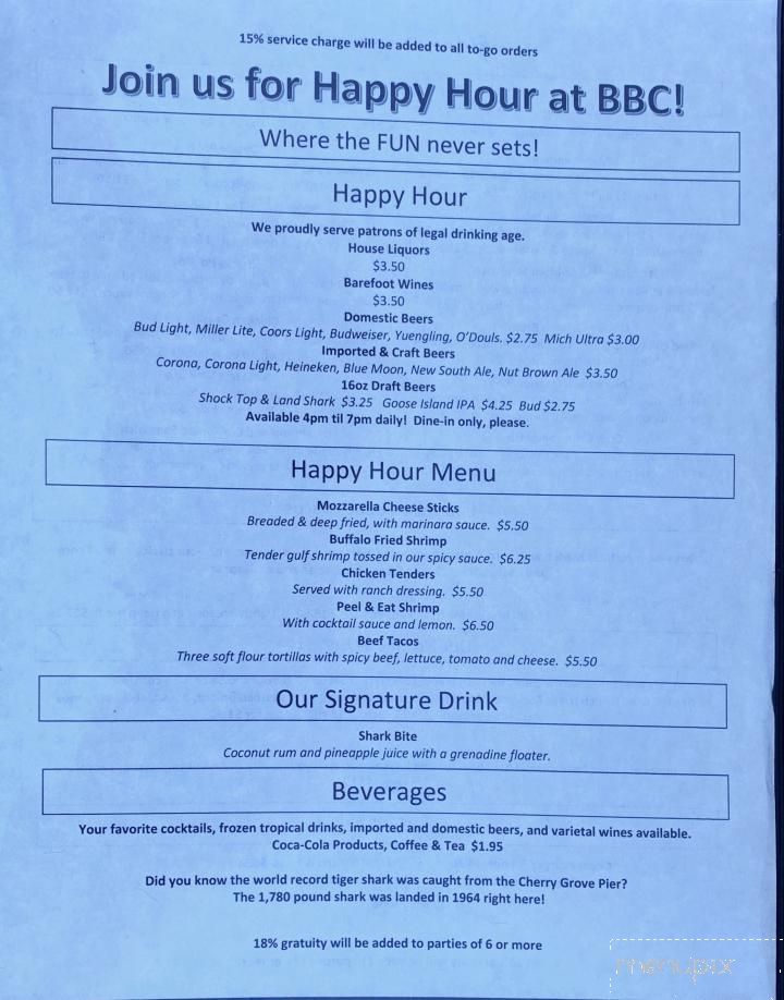 Boardwalk Beach Cafe - Myrtle Beach, SC menu_pic