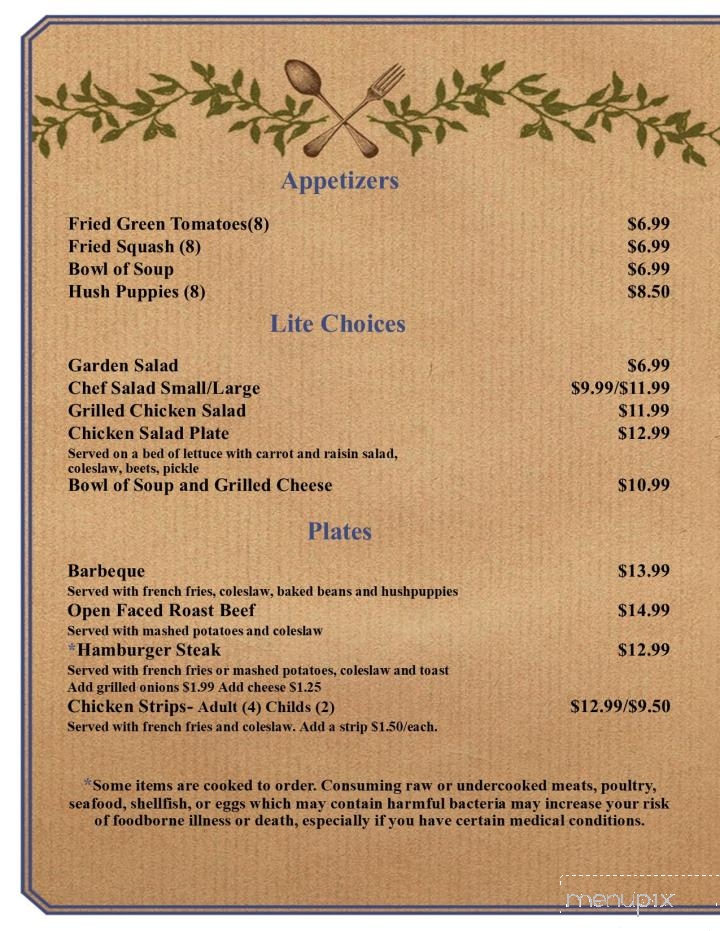 Front Porch - Richburg, SC menu_pic