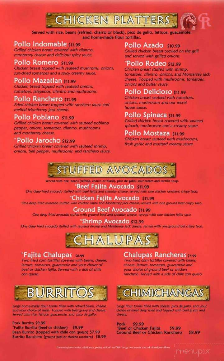 Rodeo Mexican Restaurant - Basehor, KS menu_pic