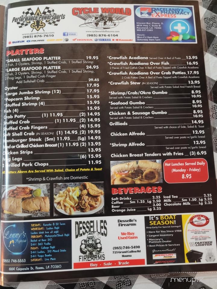 Blackie's Po-Boy Shop - Lockport, LA menu_pic
