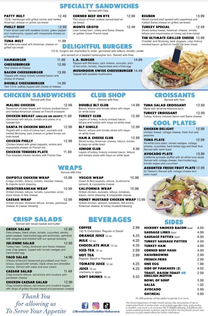 Breakfast Club - North Aurora, IL menu_pic