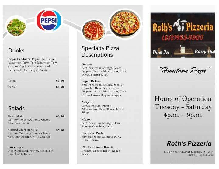 Roth's Pizzeria - Eberfeld, IN menu_pic
