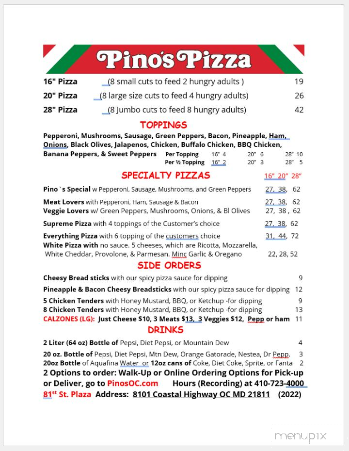 Pino's Pizza - Ocean City, MD