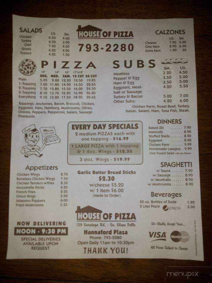 House Of Pizza - South Glens Falls, NY