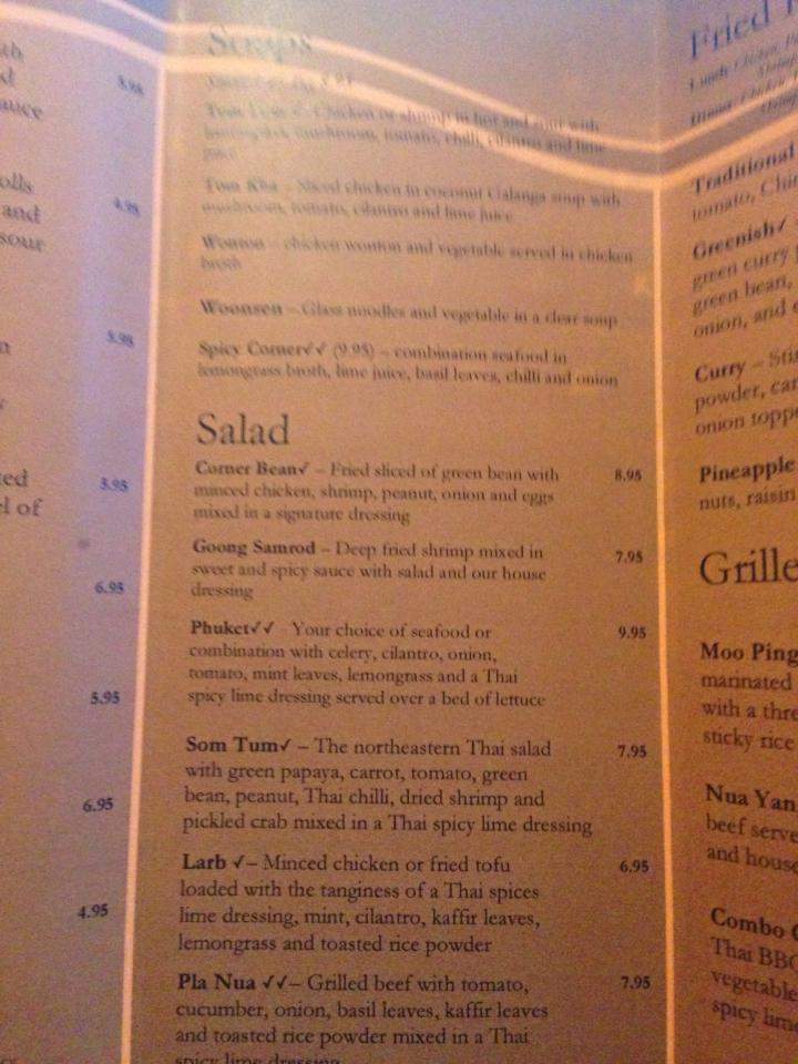 Corner Thai Cafe - Westerly, RI menu_pic