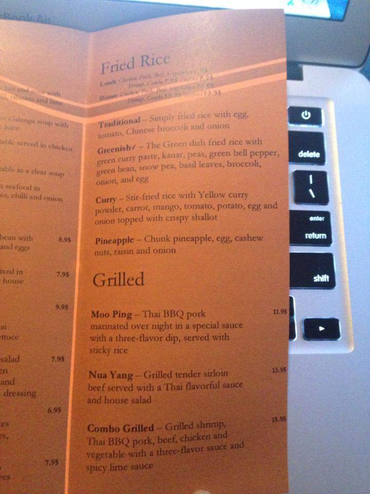 Corner Thai Cafe - Westerly, RI menu_pic