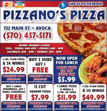 Pizzanos - Avoca, PA menu_pic