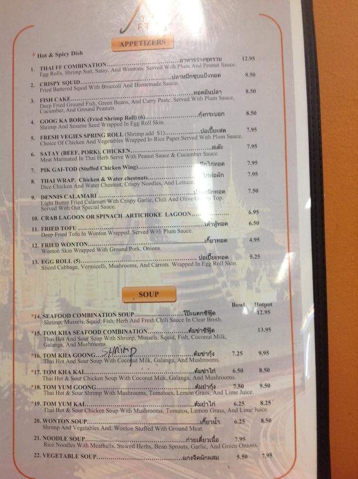 Thai Fast Food - Lompoc, CA menu_pic