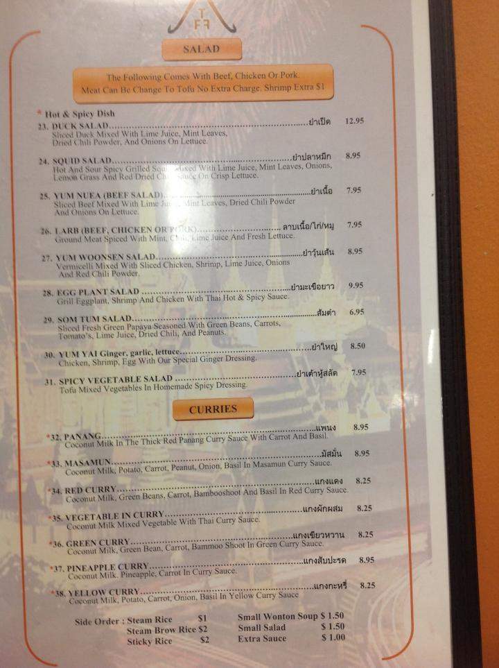 Thai Fast Food - Lompoc, CA menu_pic