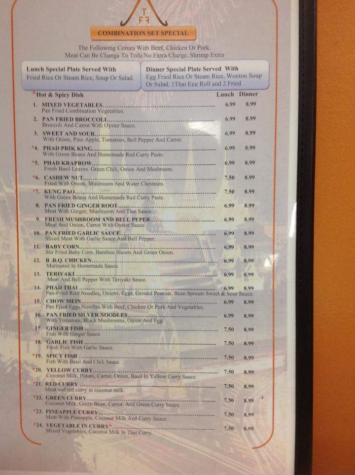 Thai Fast Food - Lompoc, CA menu_pic