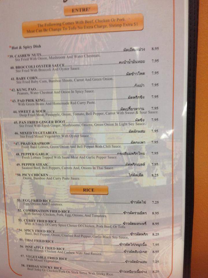 Thai Fast Food - Lompoc, CA menu_pic