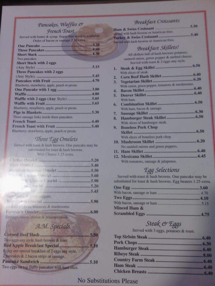 Red Apple Family Restaurant - Rock Falls, IL menu_pic