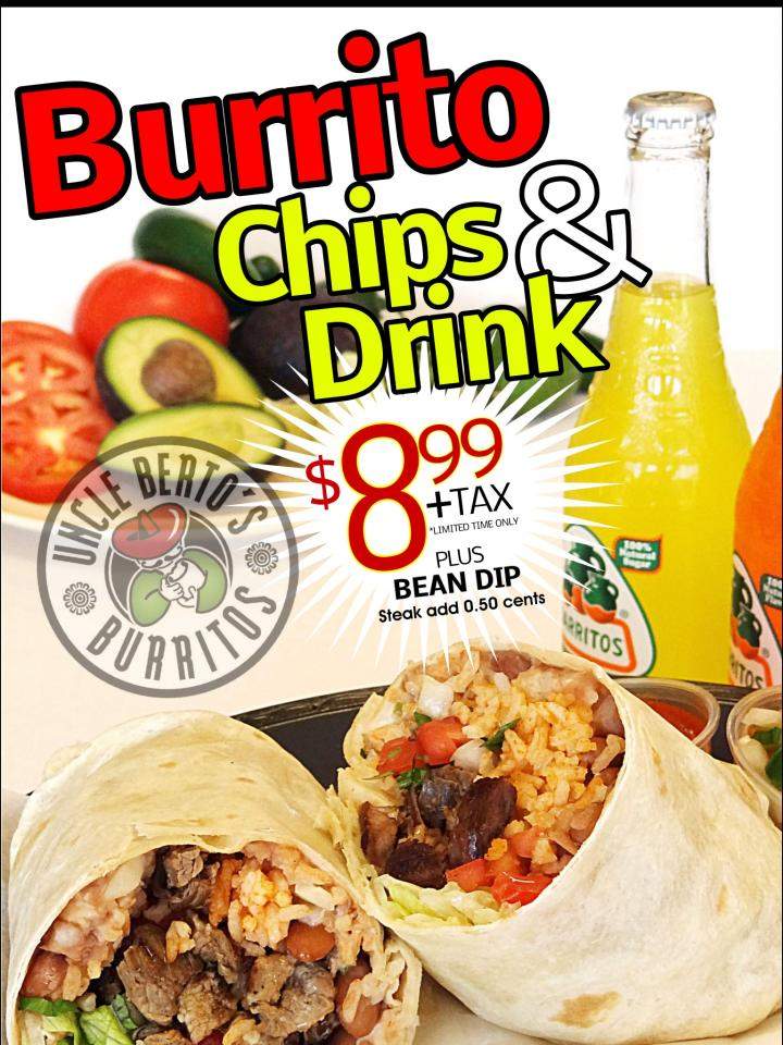 Uncle Bertos Burritos - Simpsonville, SC menu_pic