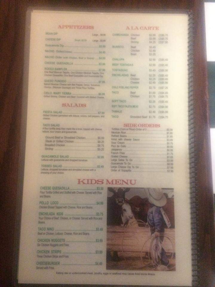 The Rodeo Mexican Grill - Jonesboro, AR menu_pic