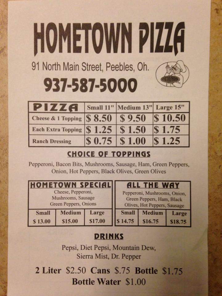 Hometown Pizza - Peebles, OH