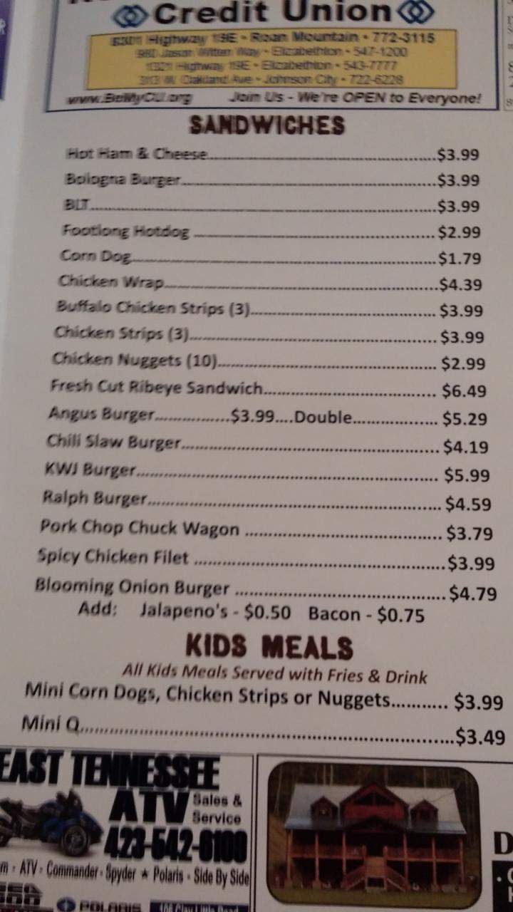 Highlander BBQ - Roan Mountain, TN menu_pic