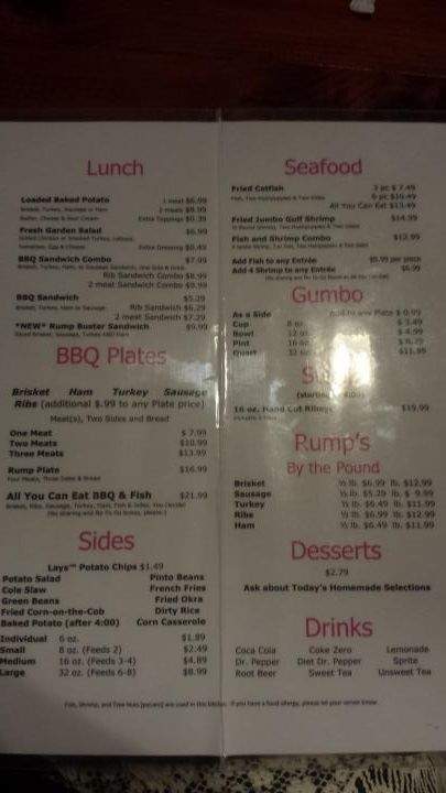 Rump's BBQ - Palestine, TX menu_pic