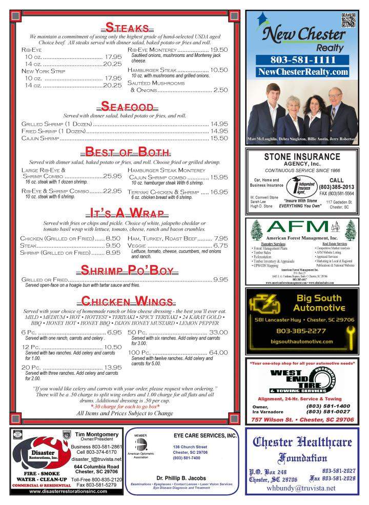 Summit Food & Spirits - Chester, SC menu_pic