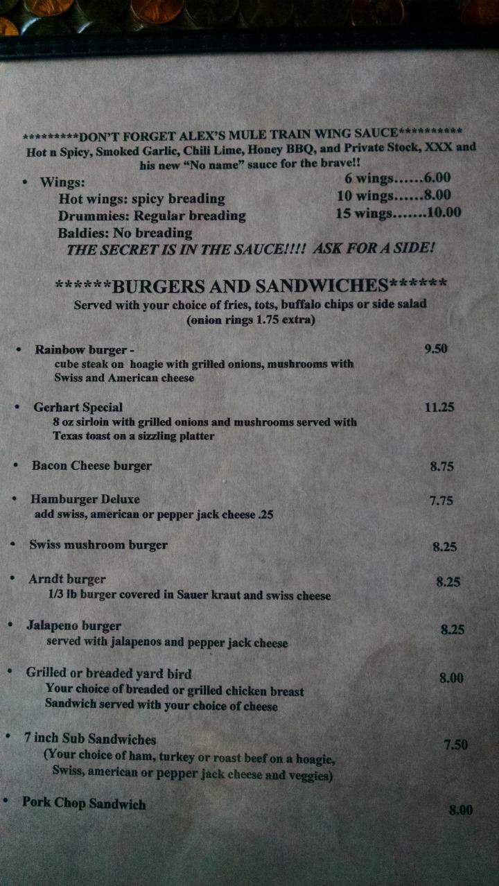 Harvest Moon Saloon - Belt, MT menu_pic