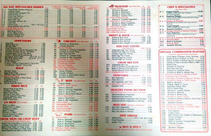 Menu Of Tops China In High Point Nc 27260