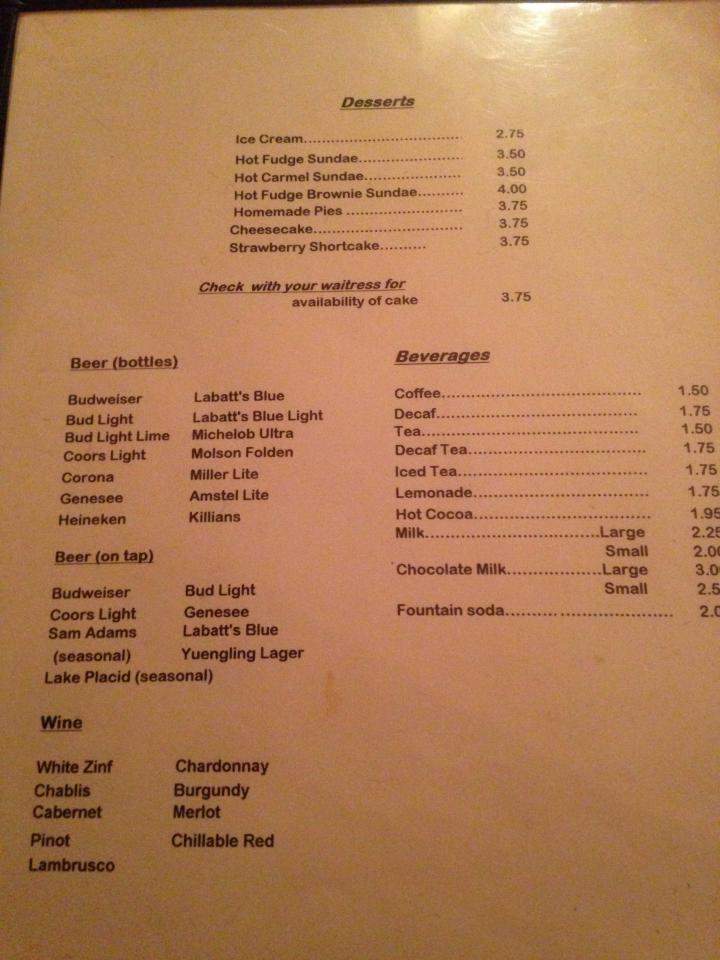 Ontario Hotel - Norwich, NY menu_pic