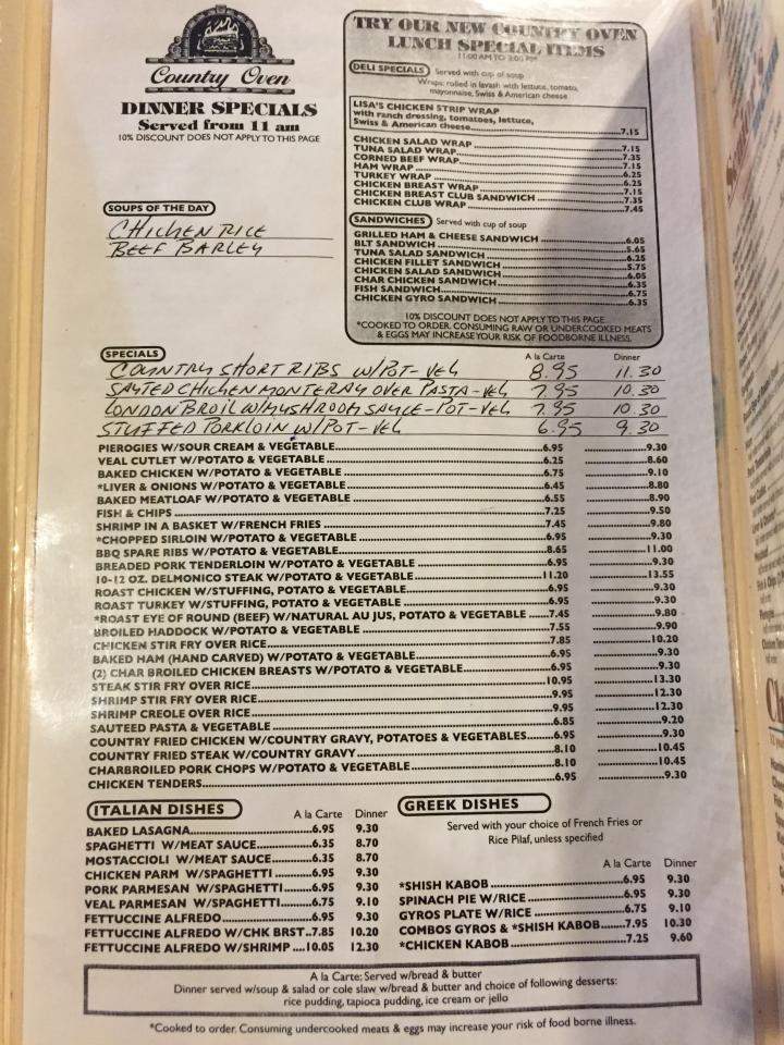 Country Oven - Warren, MI menu_pic